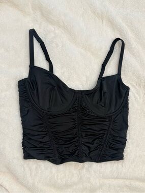 Black Ruched BustierTop